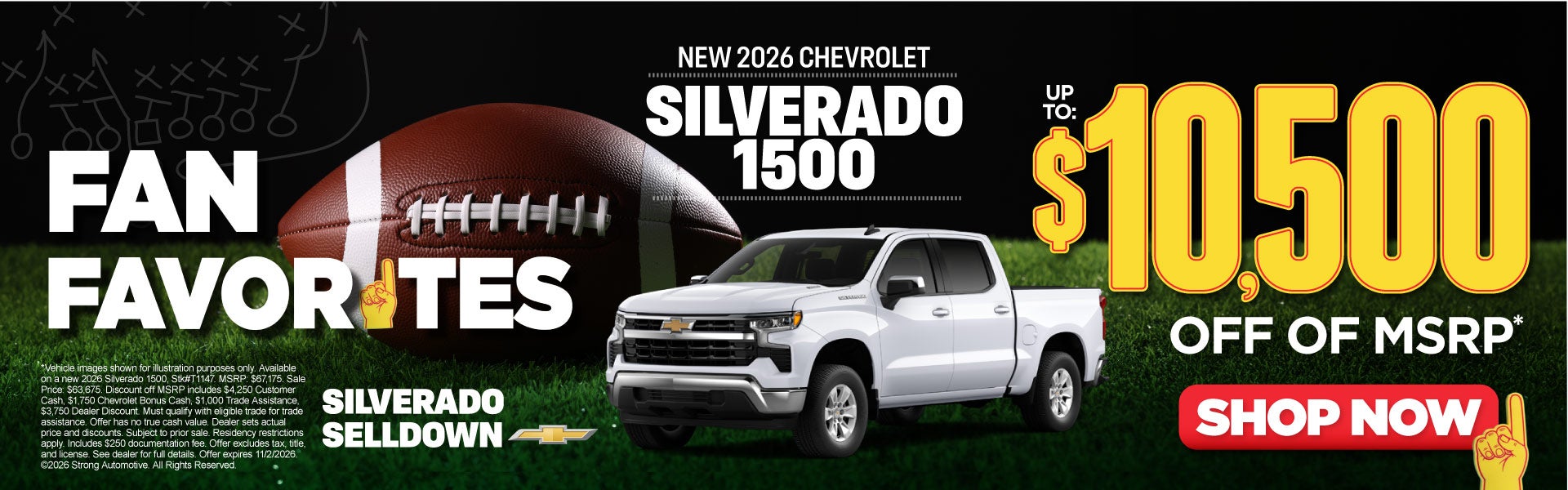 New 2026 Chevrolet Silverado 1500 Up to $10,500 off of MSRP*