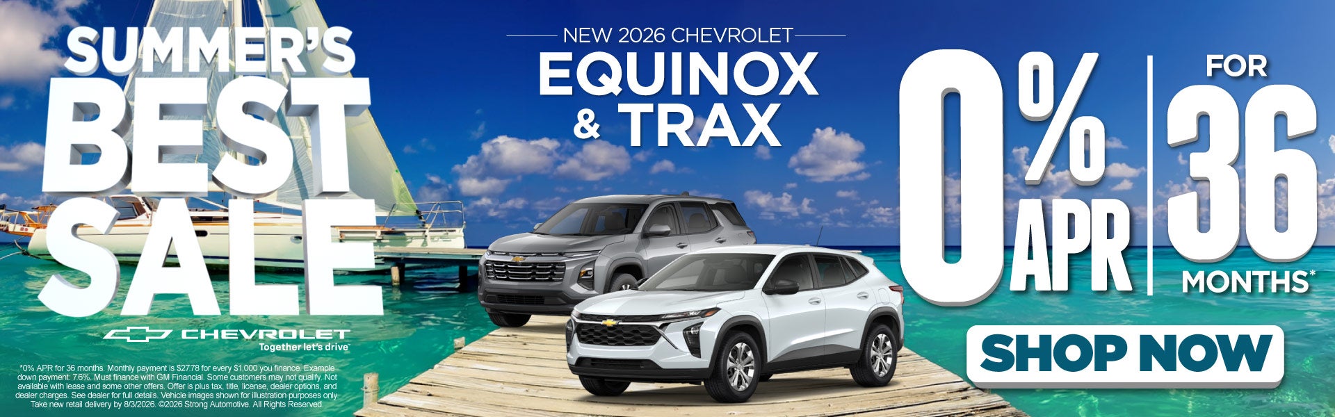 Select All New 2026 Chevrolet Models	No Payments for 90 Days