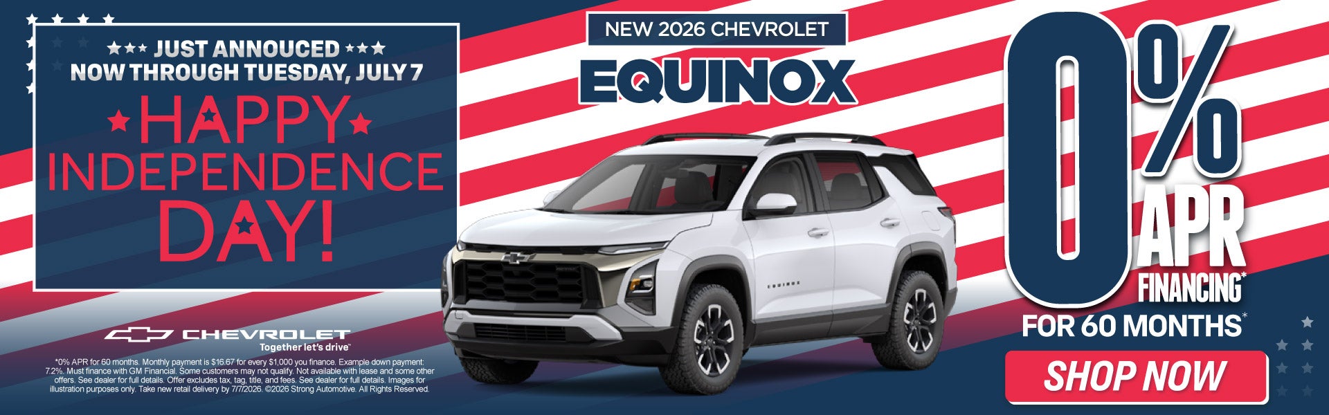 "Just Annouced - Now through Tuesday, July 7 New 2026 Chevro