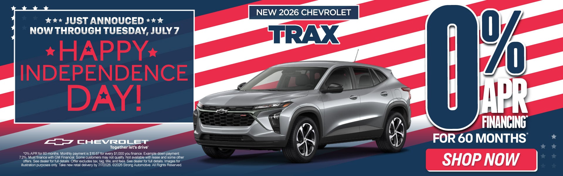"Just Annouced - Now through Tuesday, July 7 New 2026 Chevro