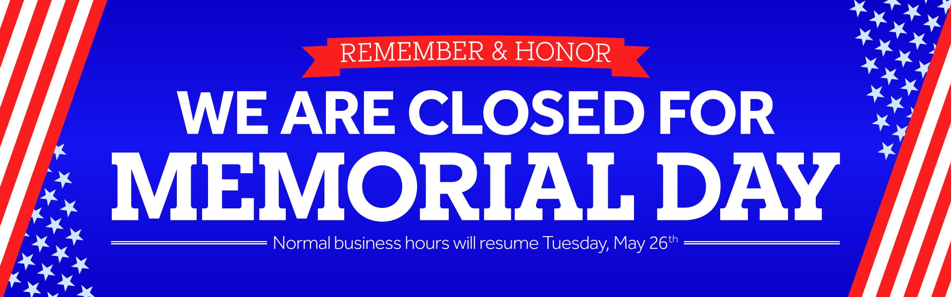closed memorial day